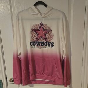Pink and White Cowboys Hoodie
